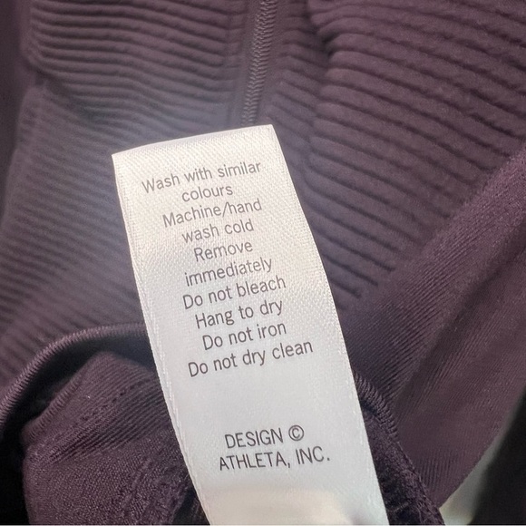 Athleta Women's Dark Purple Activewear Track Jacket Thumbhole Sz M High Neck Zip - Picture 6 of 12